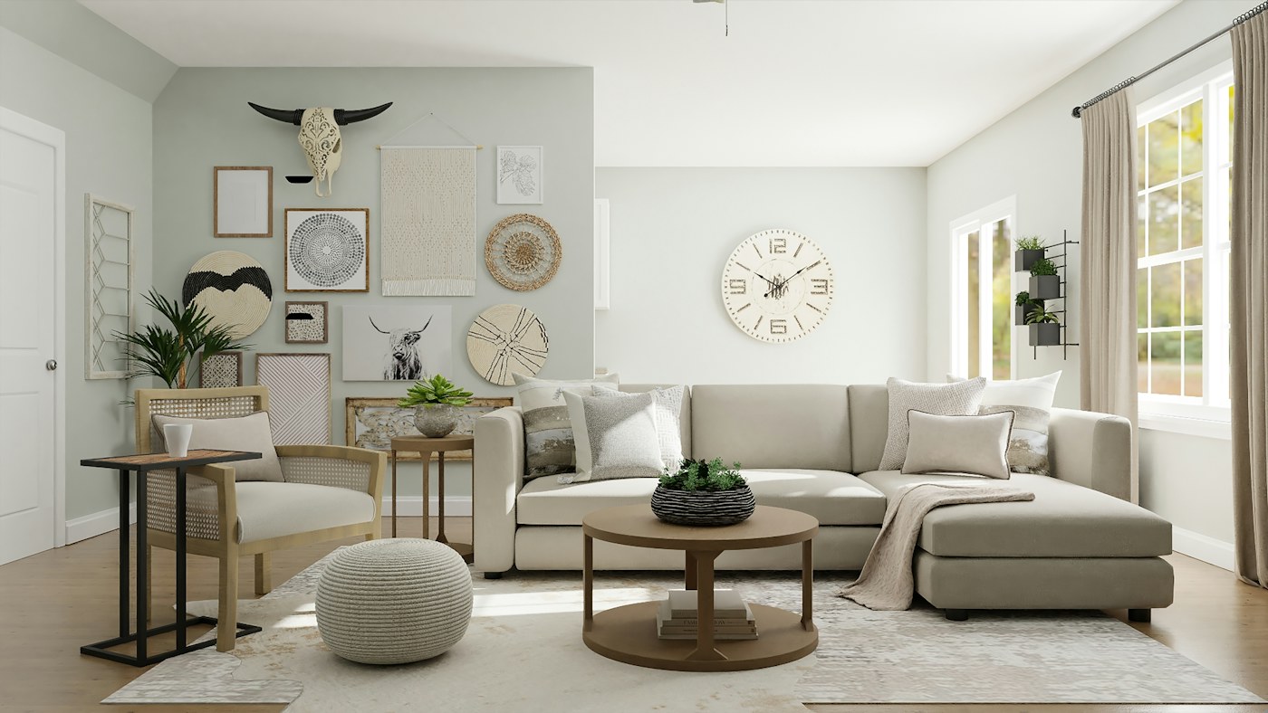 A sunlit bed made with softly textured natural linen sheets
